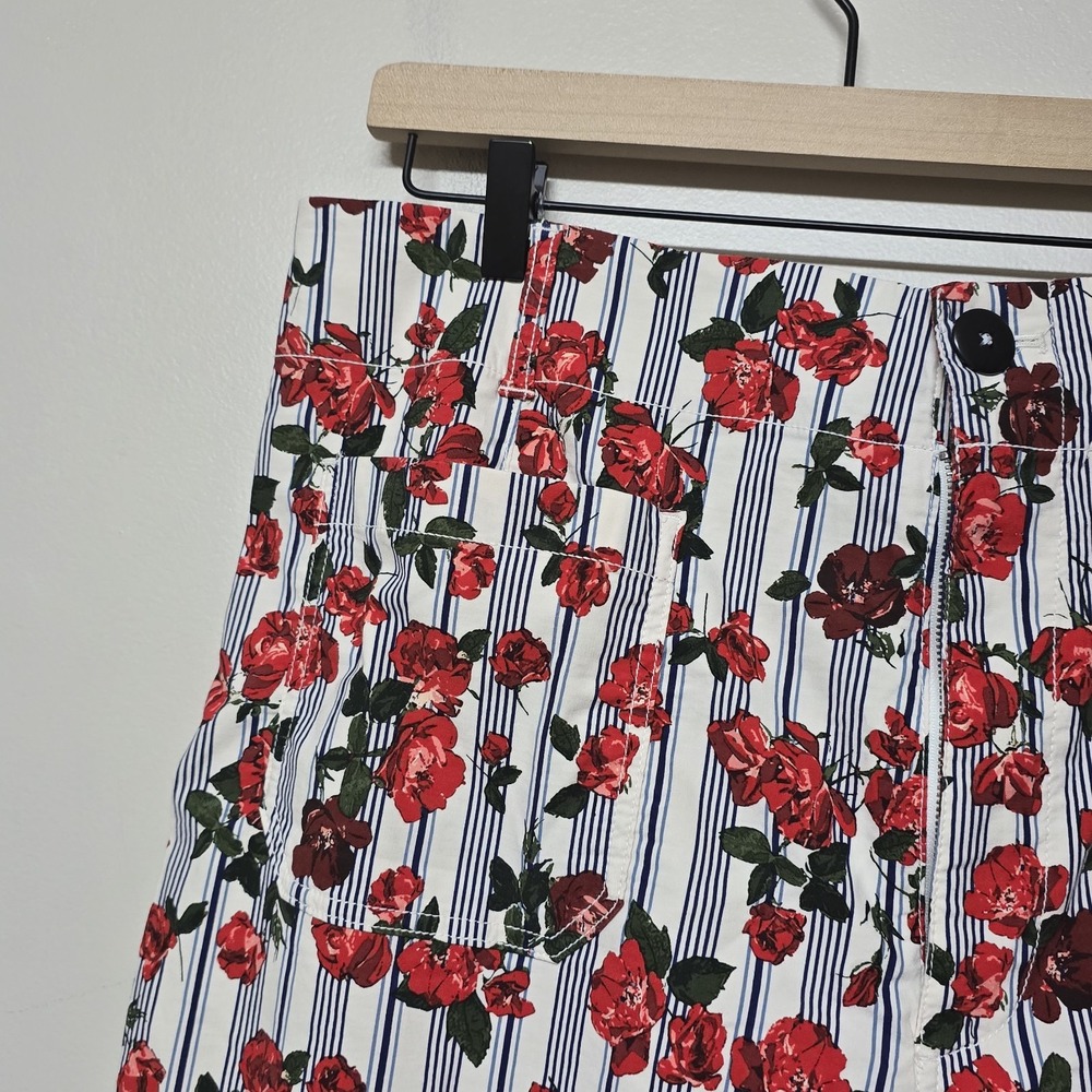 Anthropologie Maeve The Colette Cropped Wide-Leg Rose Printed Pants Sz 34 NWT‎ - Picture 5 of 9
